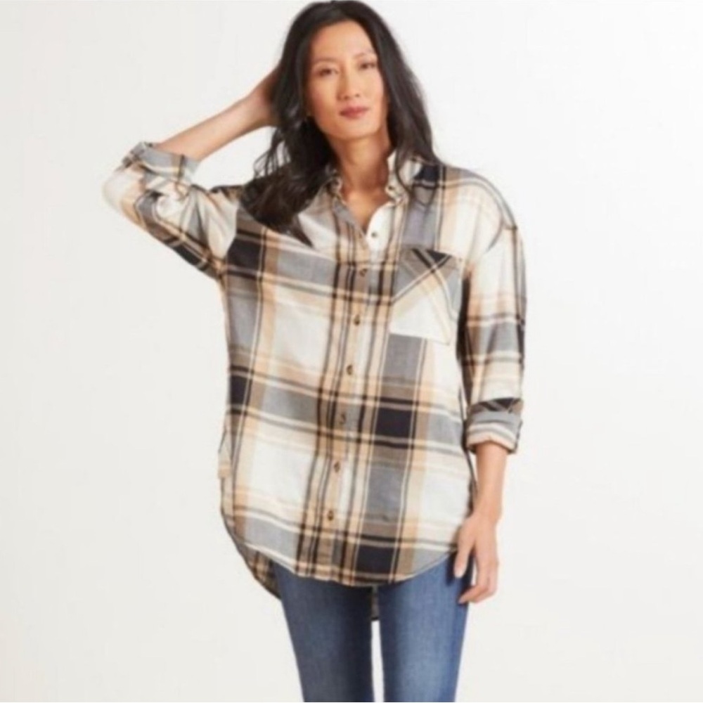 NWT Sanctuary Plaid Boyfriend Tunic - Size XS - Picture 2 of 9
